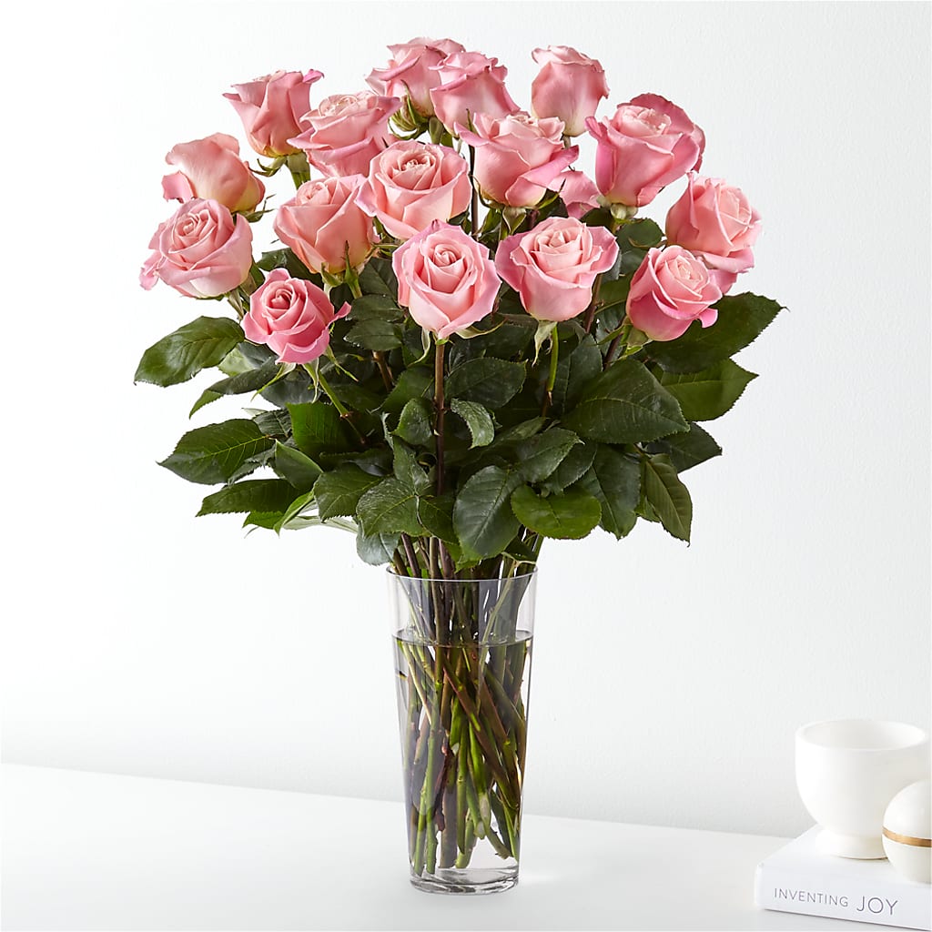 Long Stem Pink Rose Bouquet – Fellows Fernlea Flowers, St Thomas ON